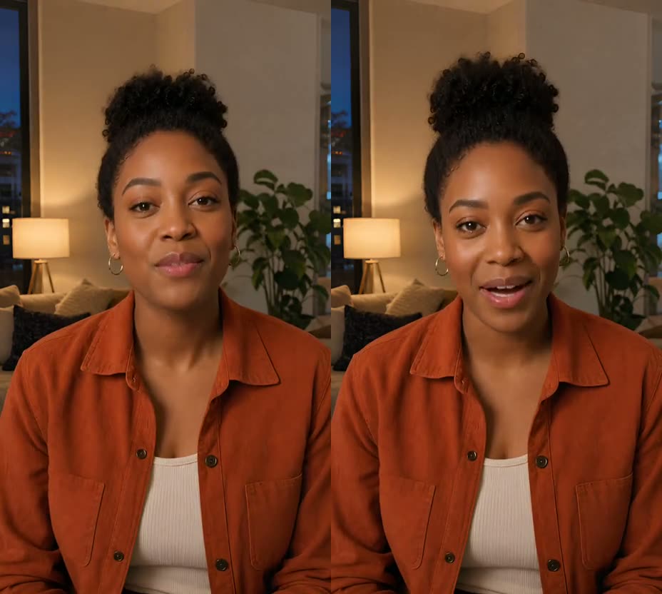 The same take, before and after the spoken line was replaced.